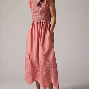 Anthropologie Moon River Flutter-Sleeve Dress Small